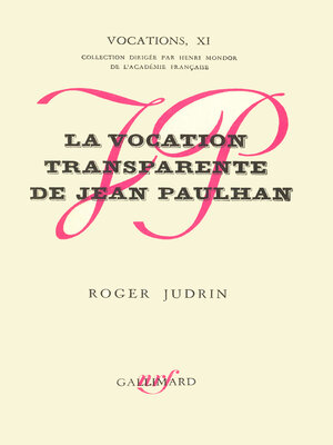 cover image of La Vocation transparente de Jean Paulhan